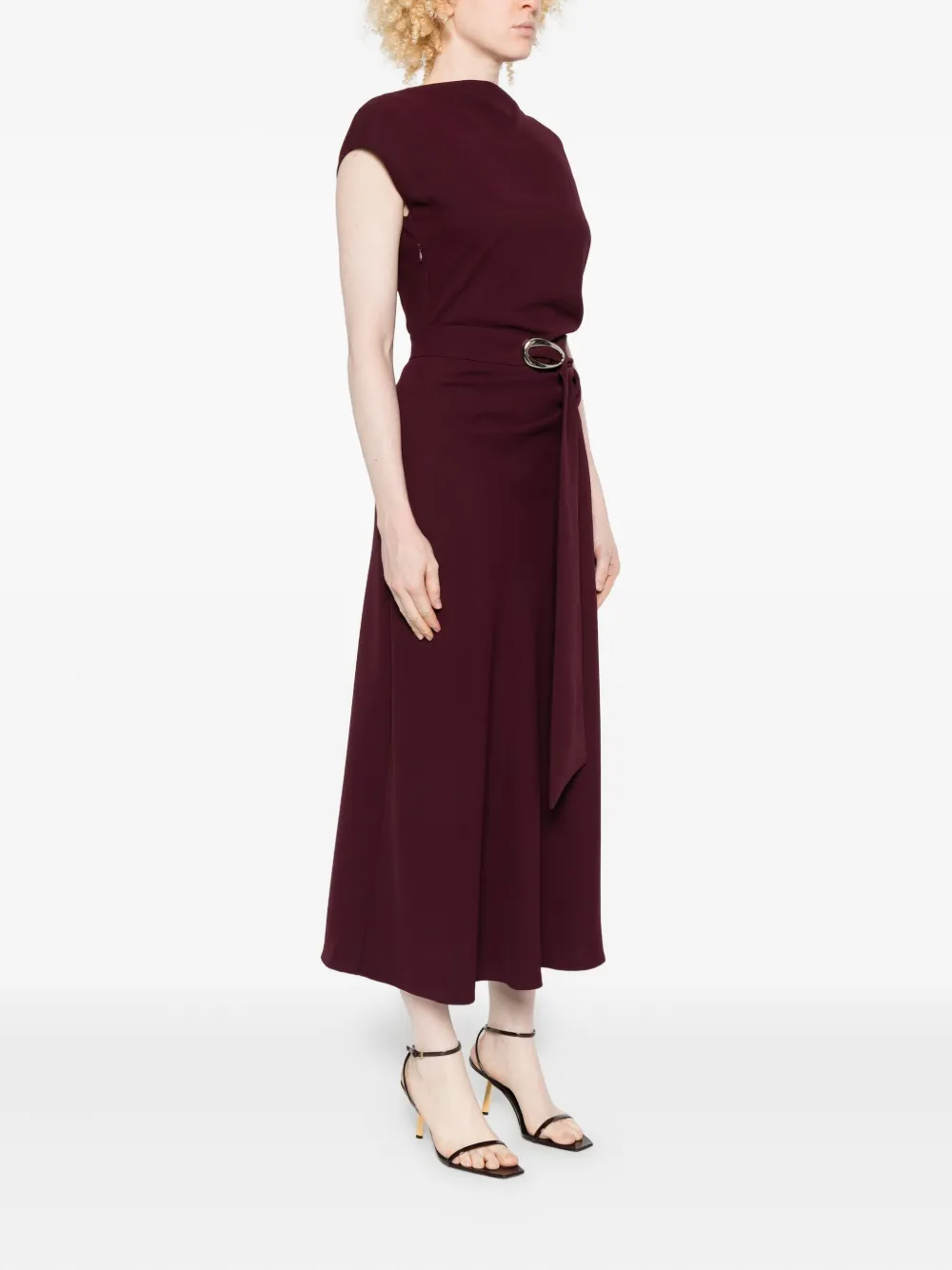 IMPERIAL Midi-jurk met kapmouwen en ceintuur Rood