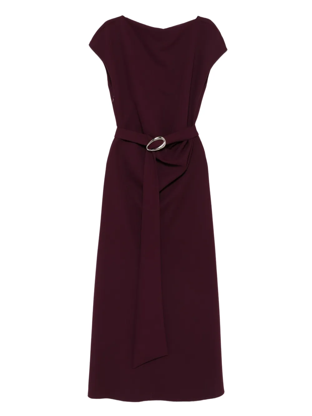 IMPERIAL belted cap-sleeves midi day dress | Red | Image 1