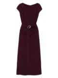 IMPERIAL belted cap-sleeves midi day dress - Red