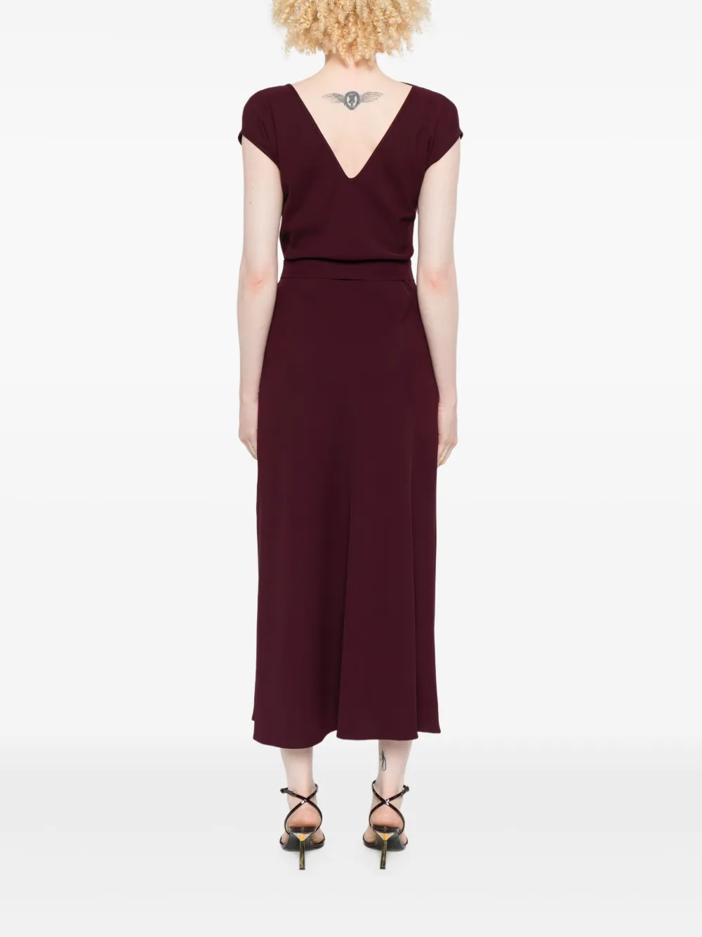 IMPERIAL Midi-jurk met kapmouwen en ceintuur Rood