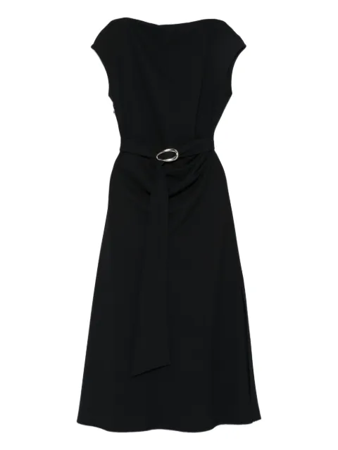 IMPERIAL belted cap-sleeve midi dress