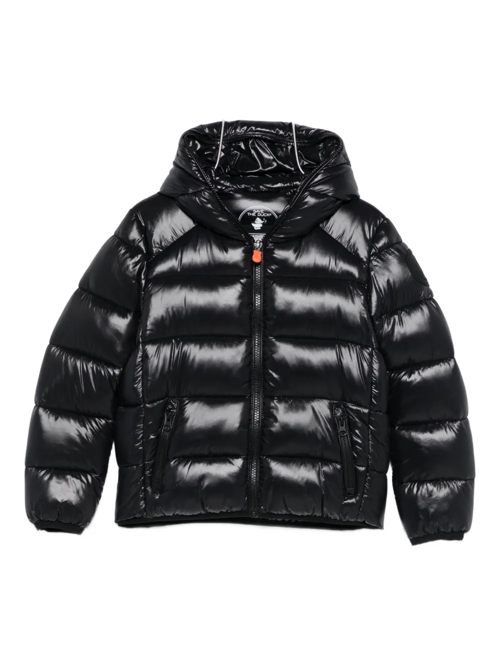 Save The Duck Kids hooded puffer jacket Zwart
