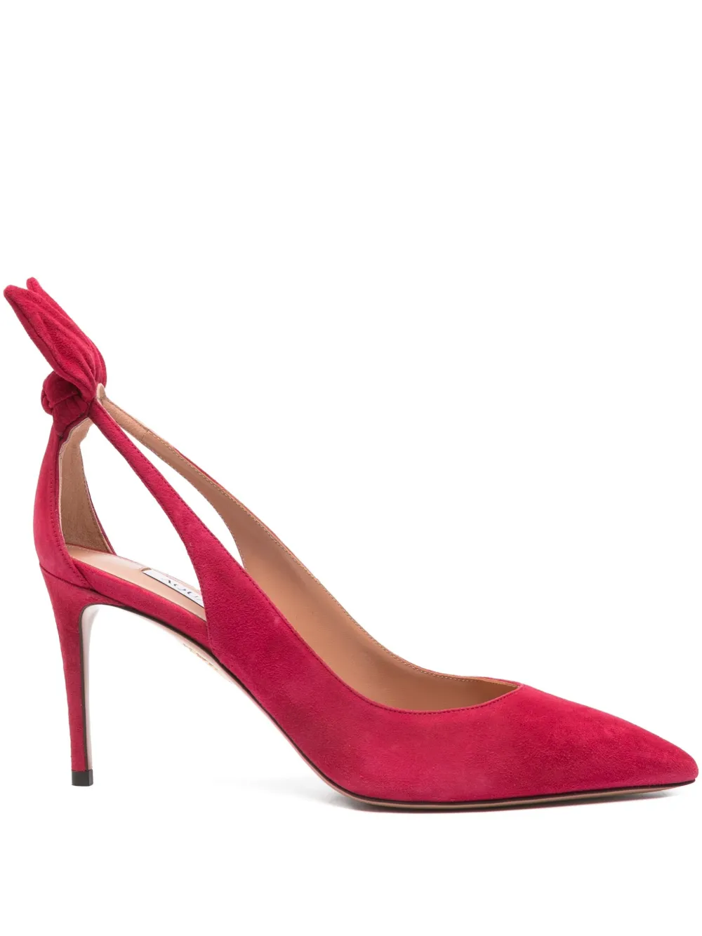Aquazzura 85 mm Bow Tie pumps met puntige neus Rood