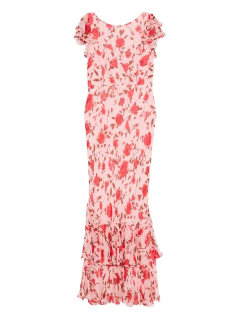 Rixo ruffled-detailing floral-print day dress