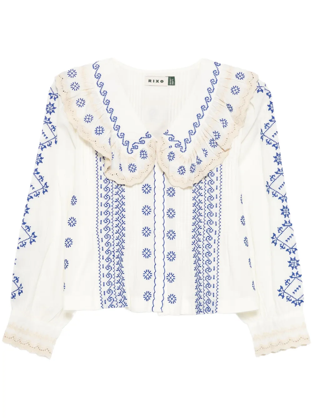 Rixo Percy embroidered blouse | White | Image 1