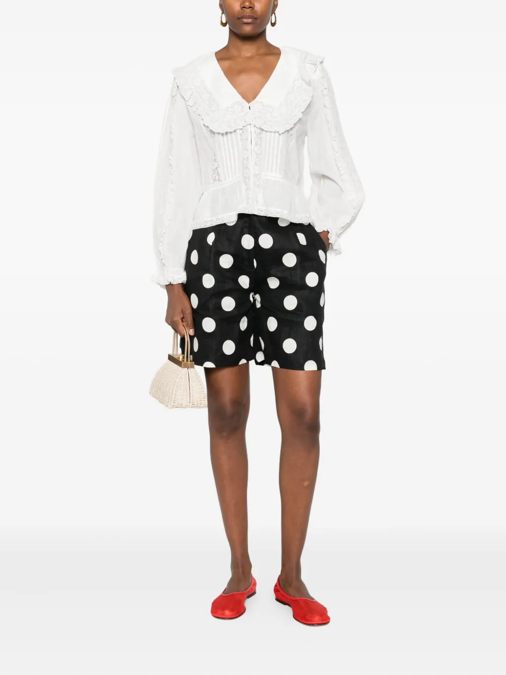 Rixo Maribelle blouse - Beige