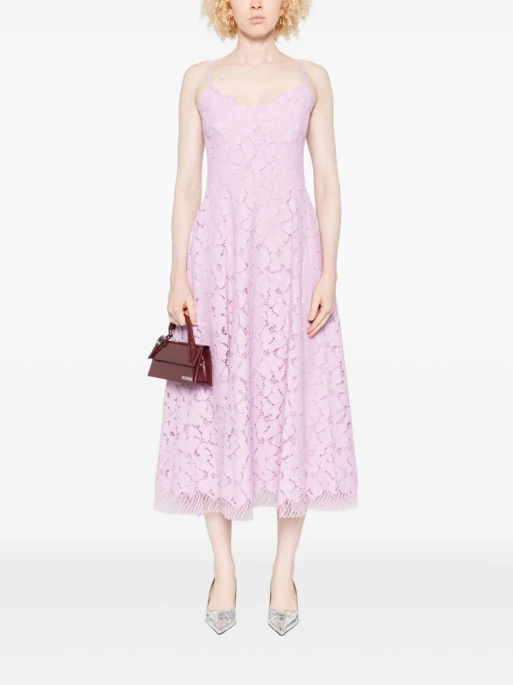 Simkhai Midi-jurk met bloemenkant - Roze