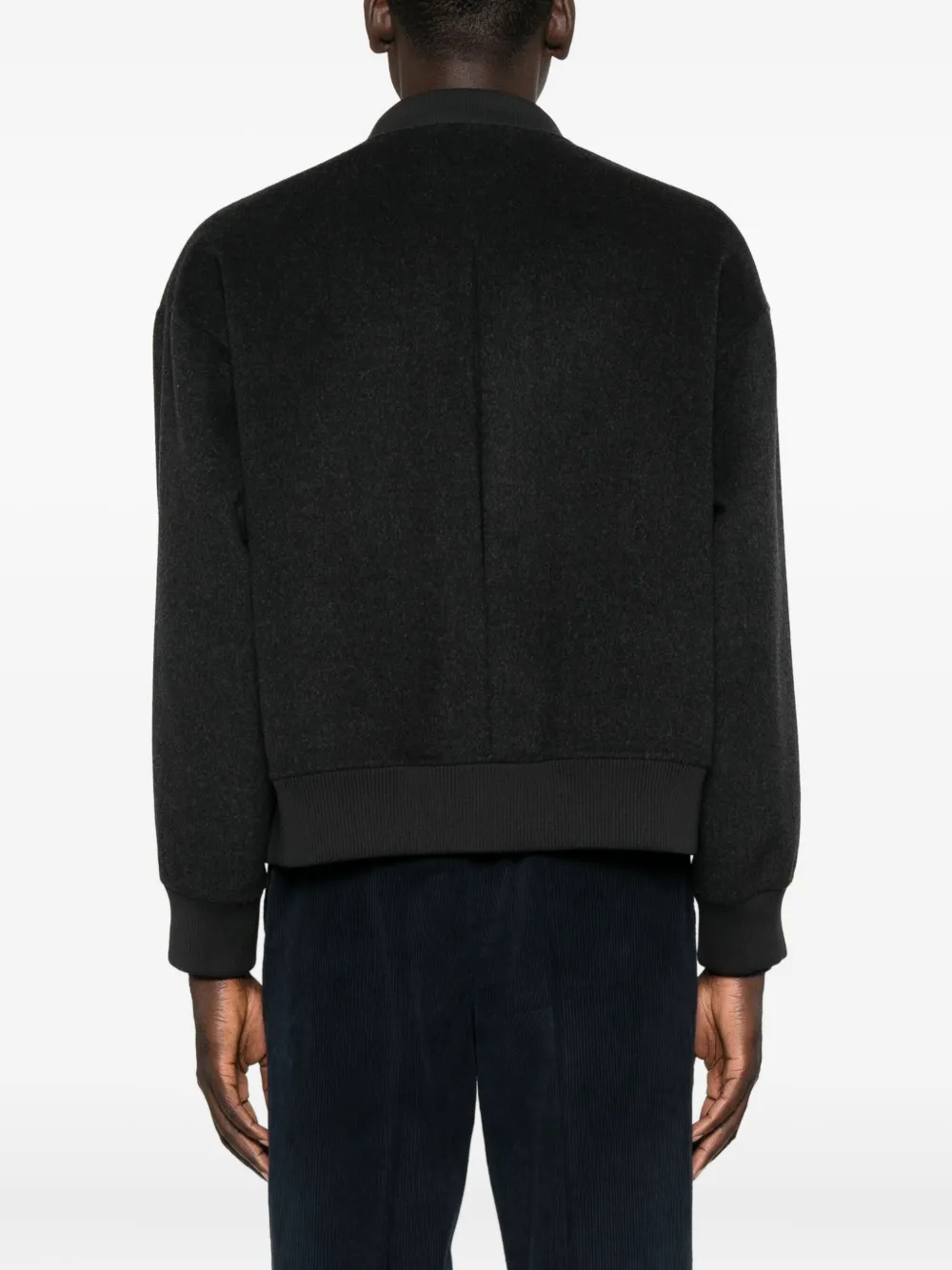 Arma Garni Zip-front Patch-pocket Jacket In Black