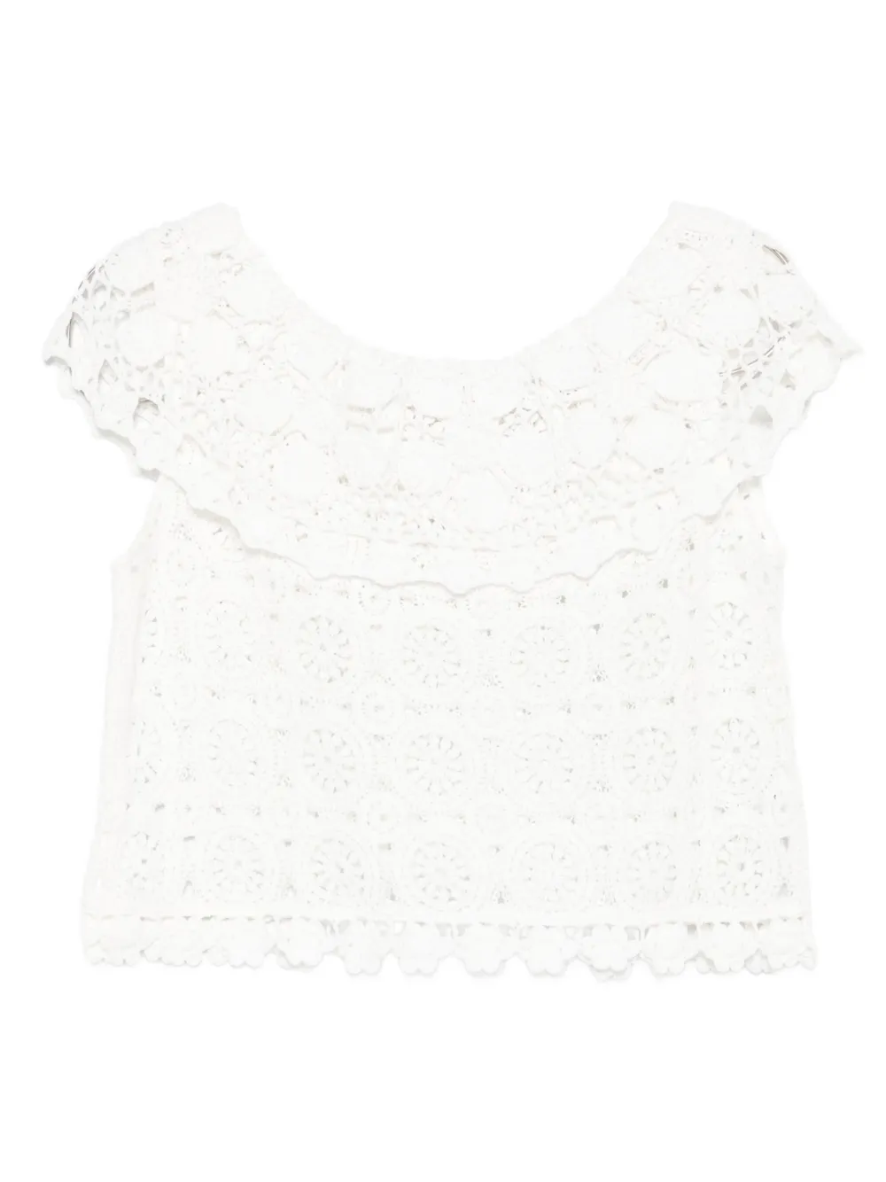 Rixo Eimear crochet frill top | White | Image 1
