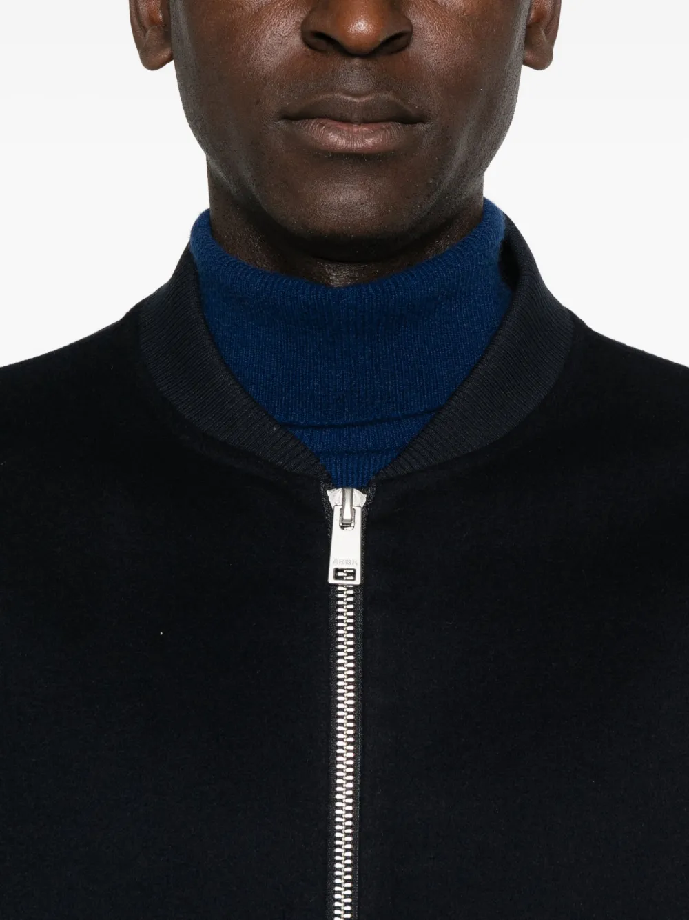 Arma Garni Zip-front Patch-pocket Jacket In Black