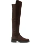 Stuart Weitzman suede stretch-knit boots - Brown
