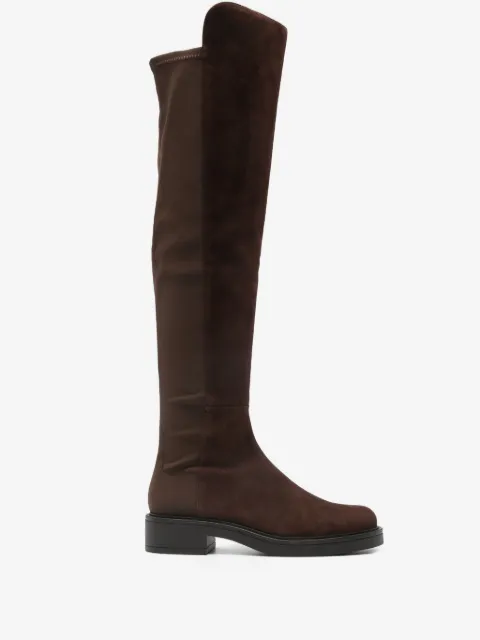 Stuart Weitzman suede stretch-knit boots