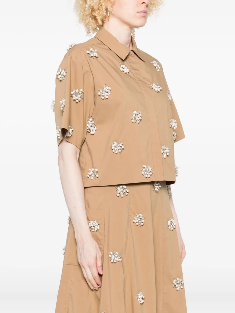 Simkhai Verfraaide blouse Bruin