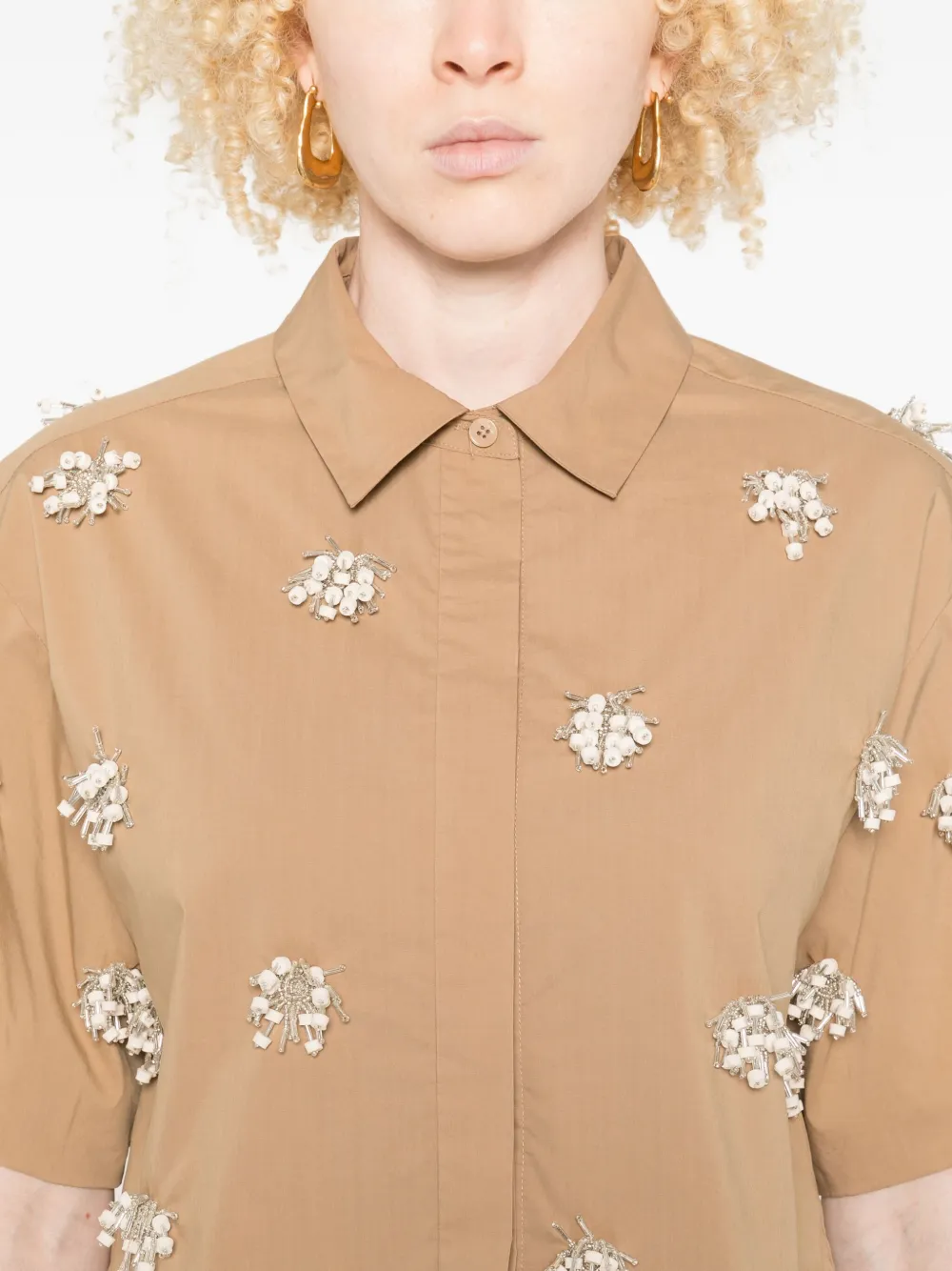 Simkhai Verfraaide blouse Bruin