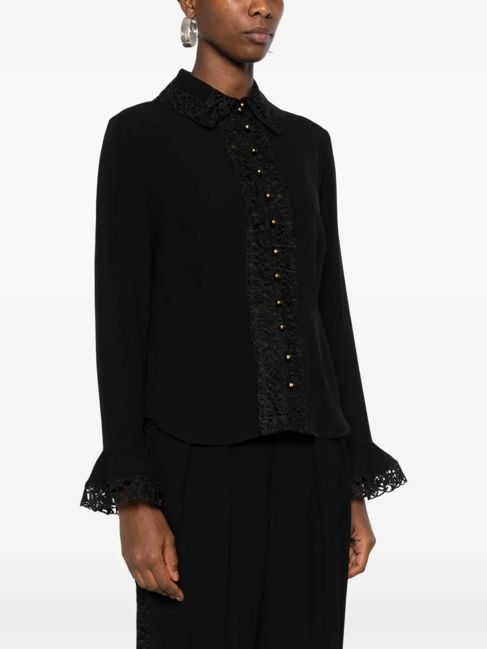  Zimmermann Lace-trimmed Ruffled Blouse - Black 