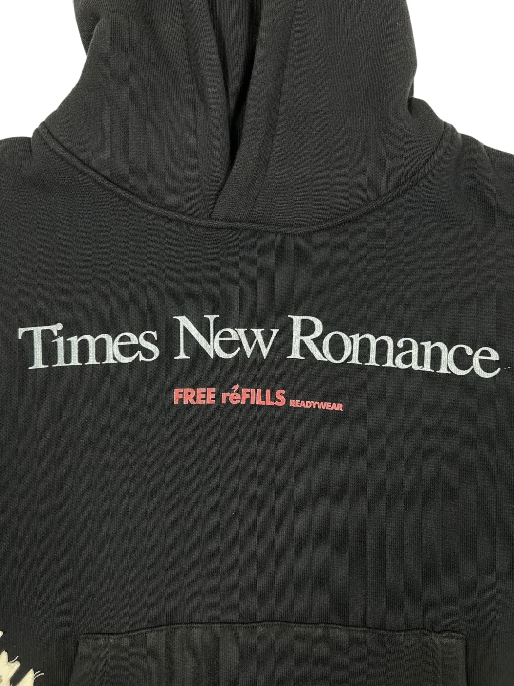 Free Refills Romance Print Hoodie In Gray