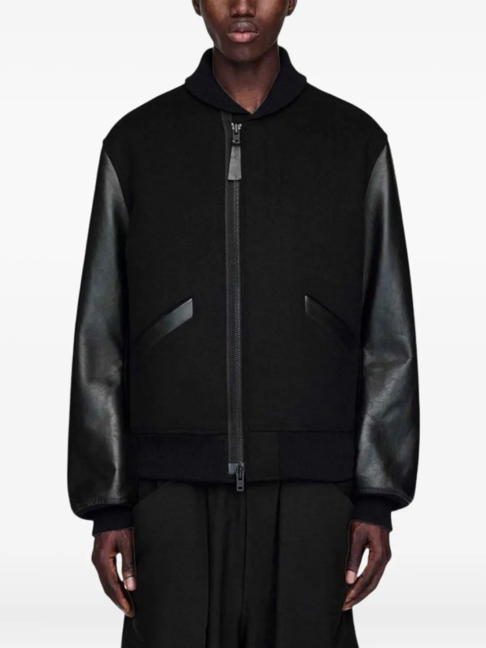 Y-3 ADIDAS x Yohji Yamamoto geribbeld bomberjack BLACK
