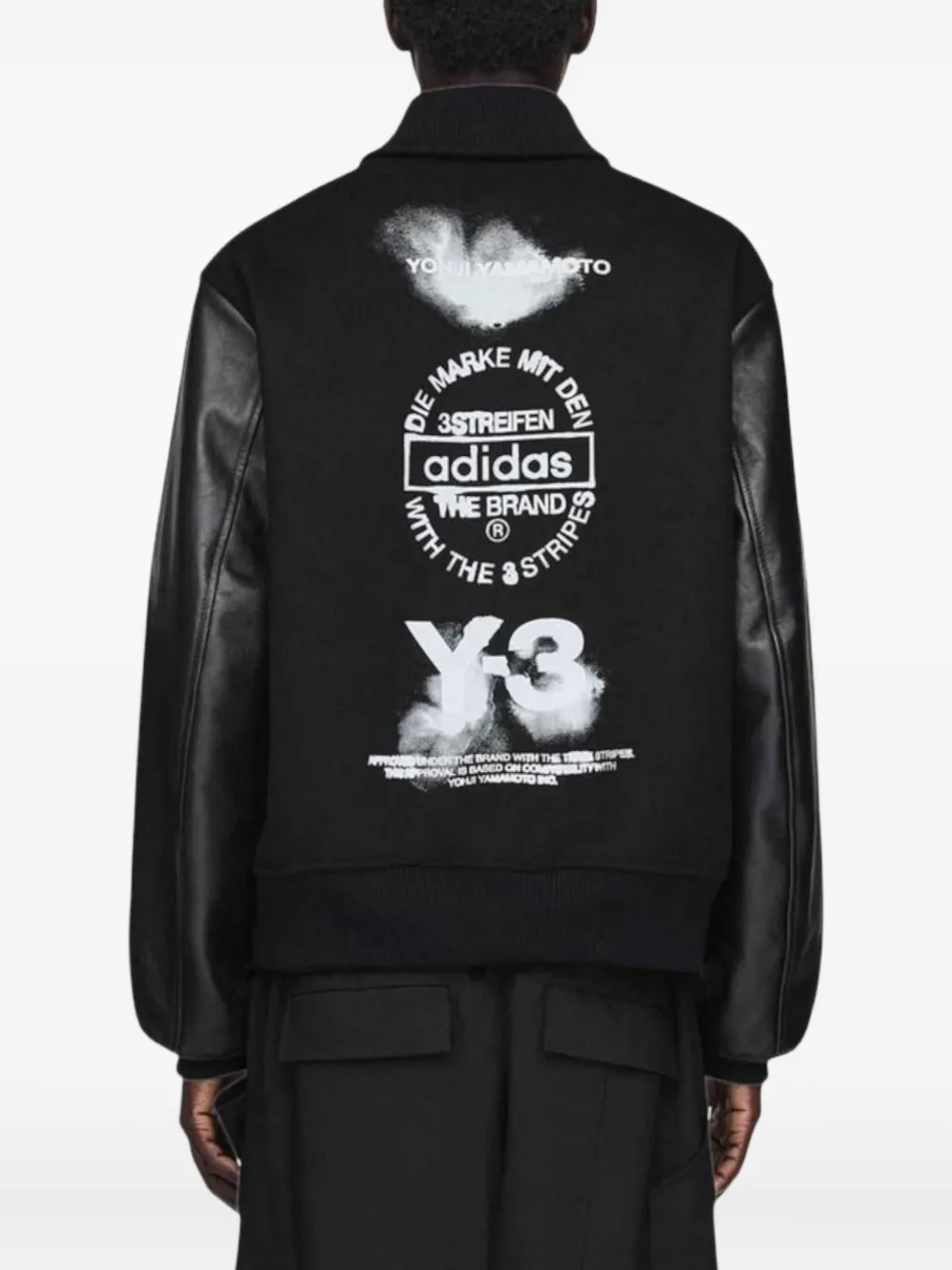 Y-3 ADIDAS x Yohji Yamamoto geribbeld bomberjack BLACK
