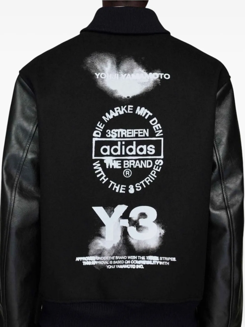 Y-3 ADIDAS x Yohji Yamamoto geribbeld bomberjack BLACK