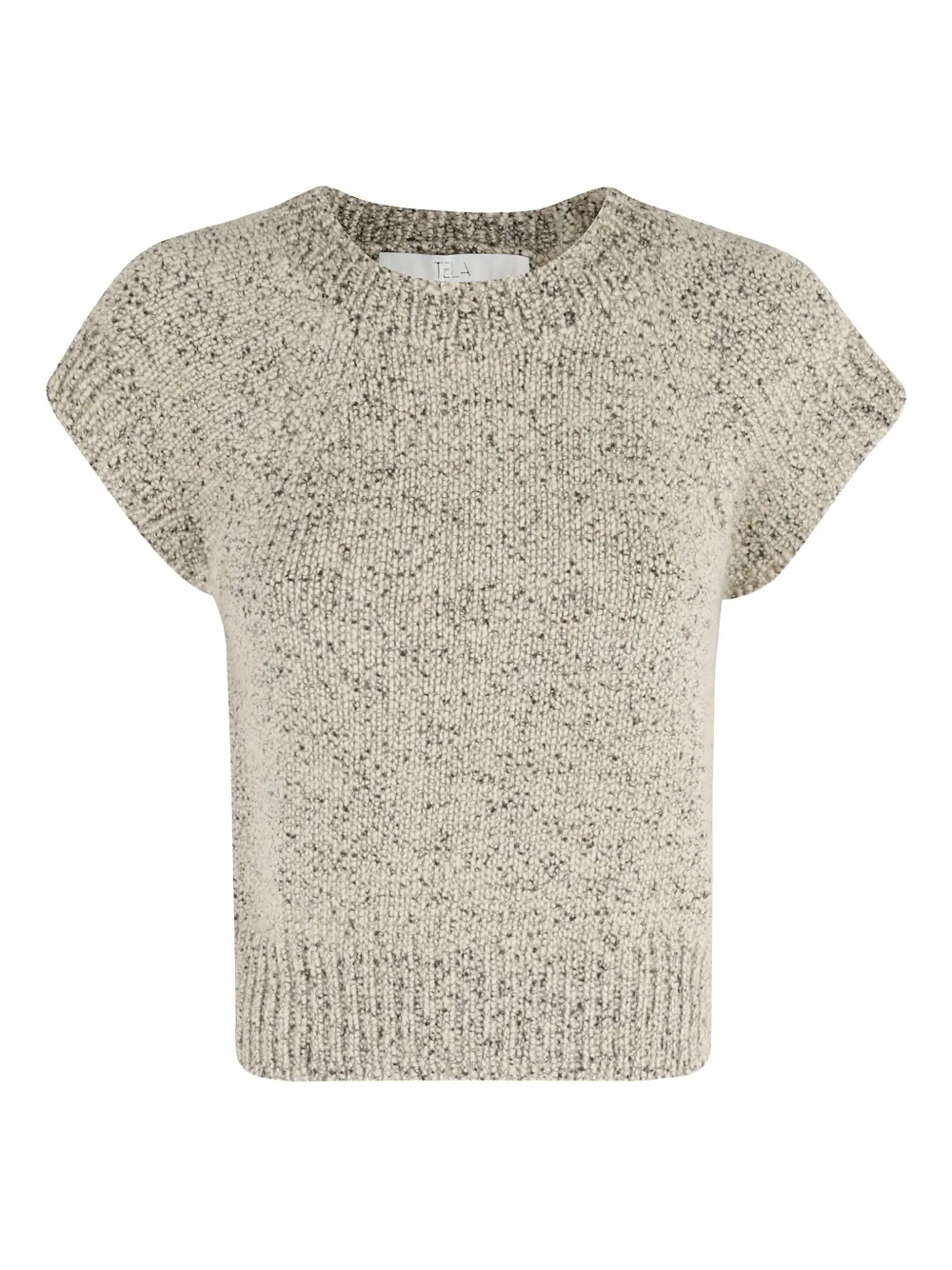Tela Speckled Short-sleeve Top In Neutral