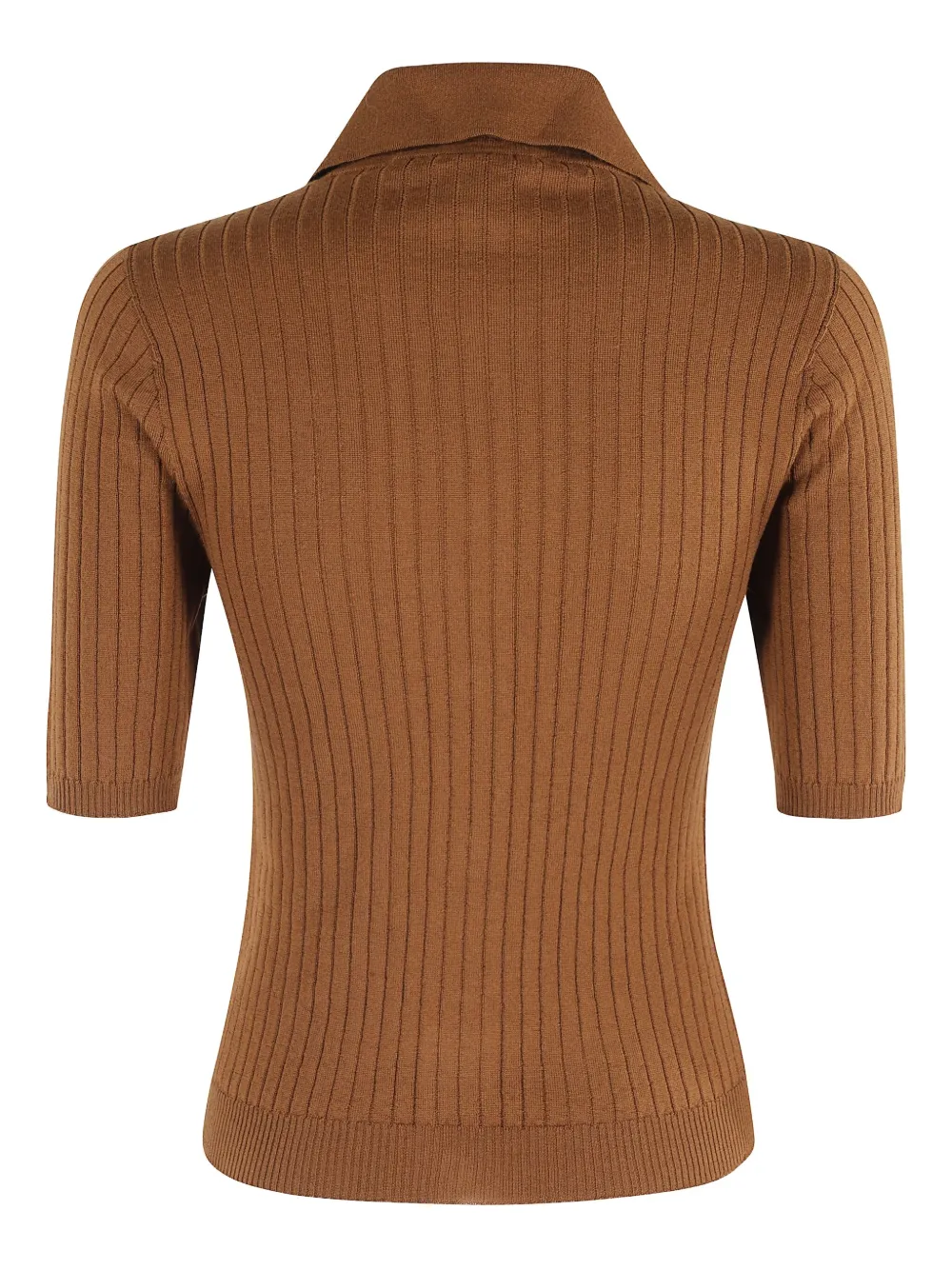 Tela ribbed button-front top - Bruin