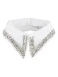 Tela crystal-embellished pointed collar - White