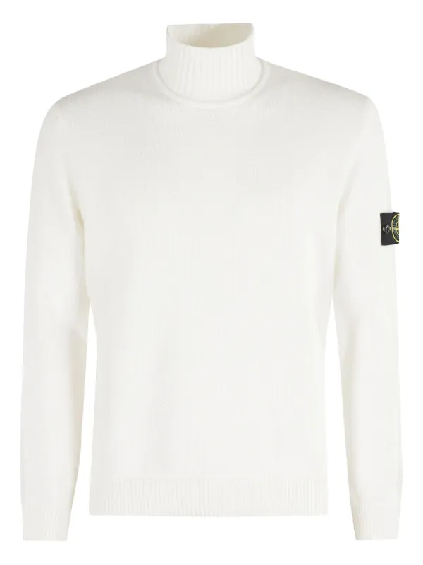 Stone Island Maglione a Collo Alto Bianco FARFETCH IT