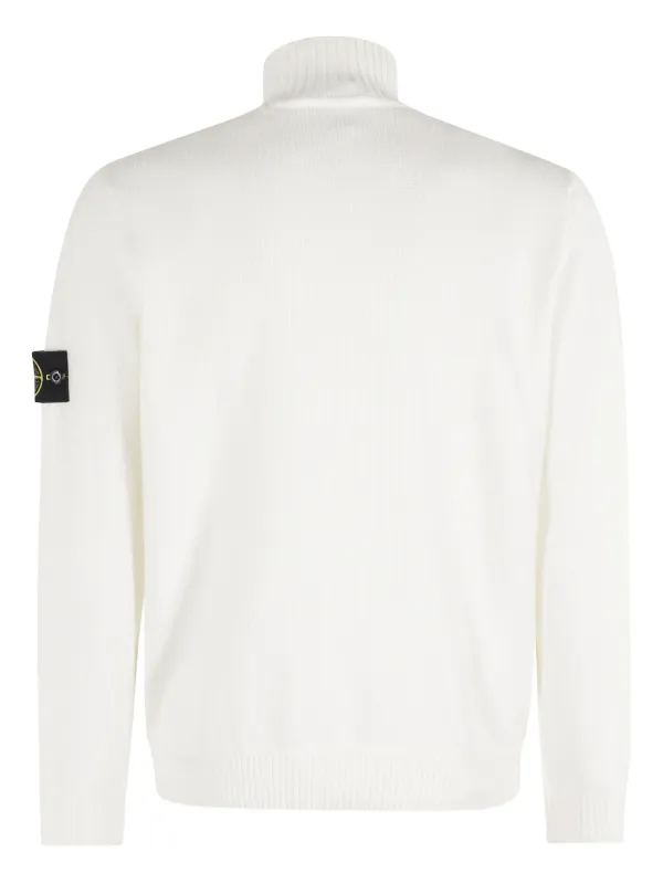 Maglione Bianco Maglioni Stone Island Collo Alto Pullover