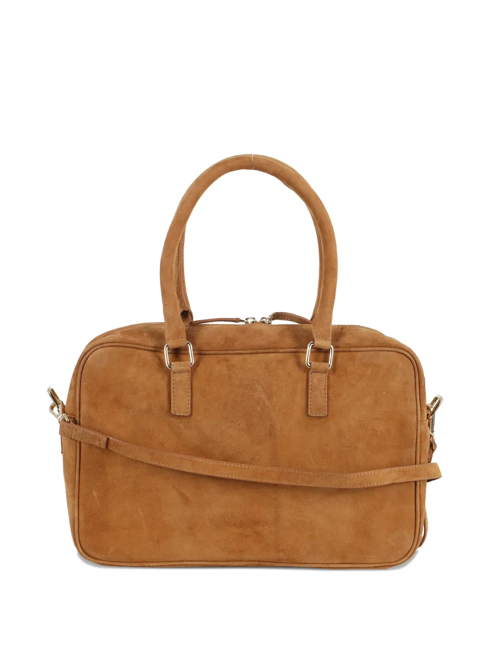 Tela Suède shopper met dubbel handvat - Bruin