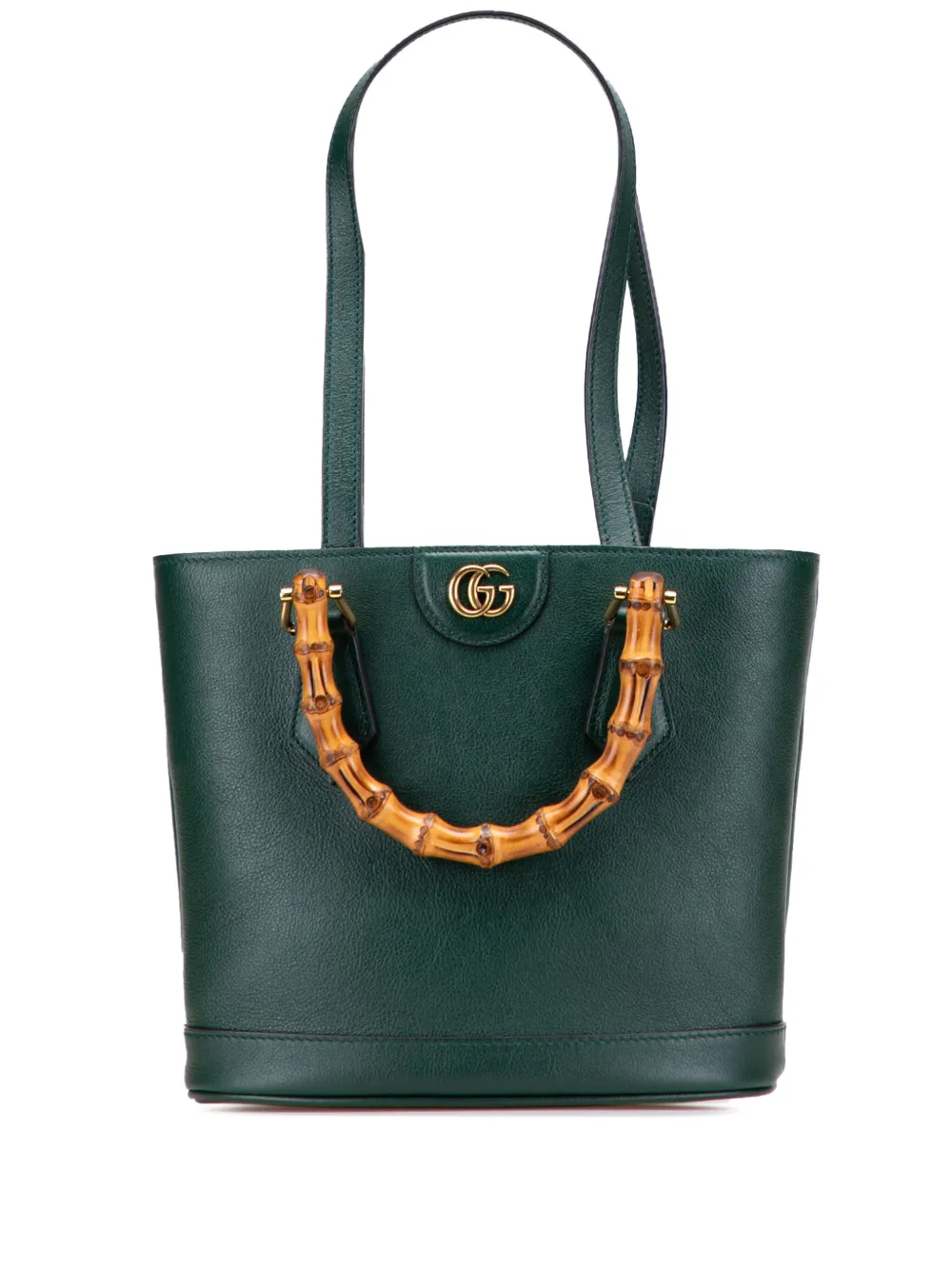 Gucci Pre-Owned 2016-2025 Small Calfskin Bamboo Diana Convertible bucket bag | Green | Image 1