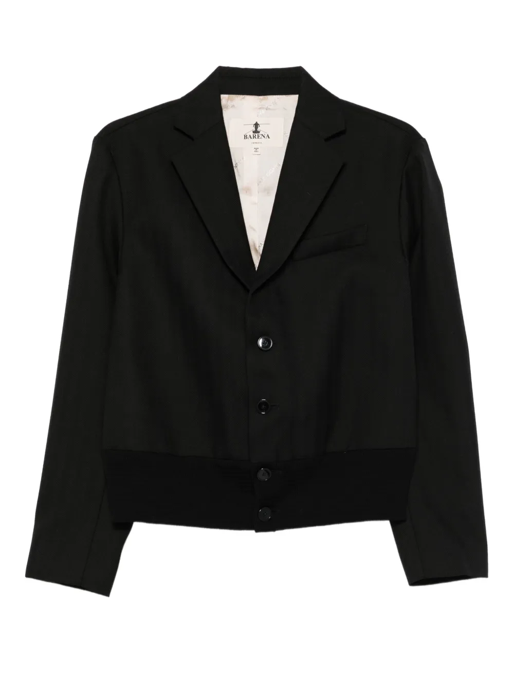 Barena three-button cropped jacket | Black | Image 1