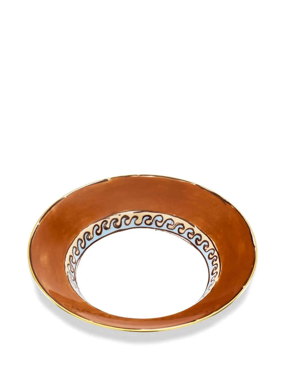 Ginori 1735 Wave-patterned Soup Plate (24.5cm) In Brown