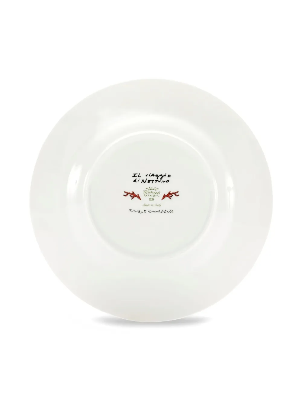 Ginori 1735 Il Viaggio Di Nettuno Striped-rim Bowl In Green