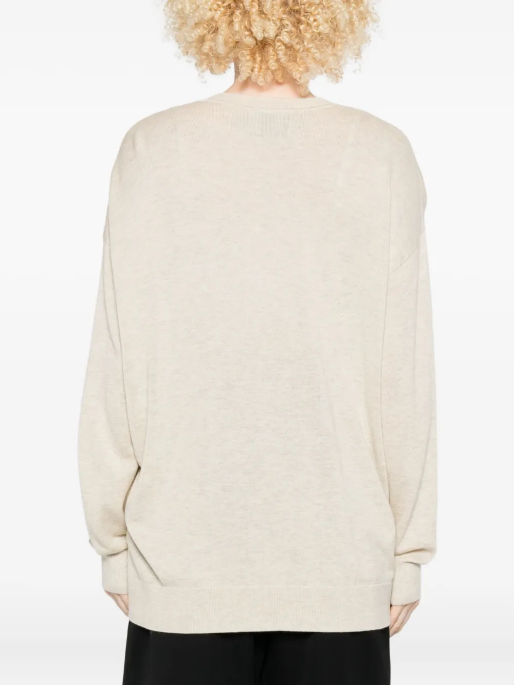 Isabel Marant Chiraz V-neck Ring-detail Sweater In Neutral