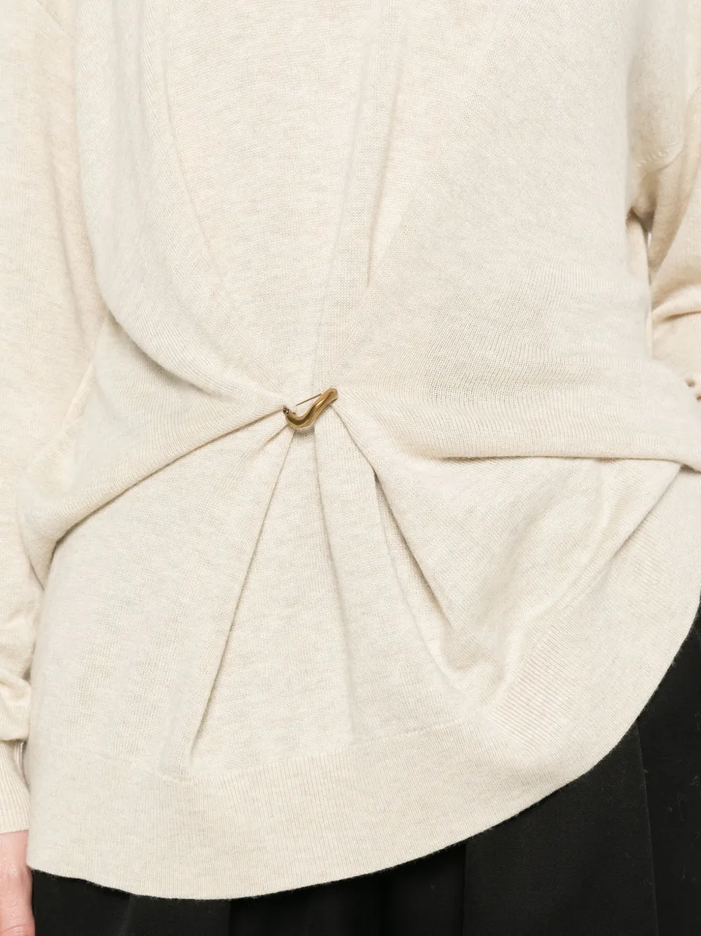 Isabel Marant Chiraz V-neck Ring-detail Sweater In Neutral
