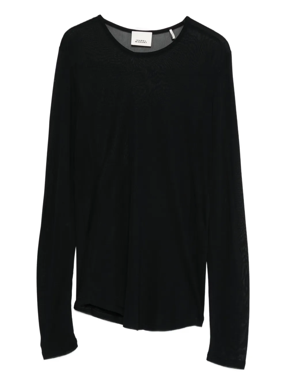 Isabel Marant Sheer-panel Long-sleeve Top In Black