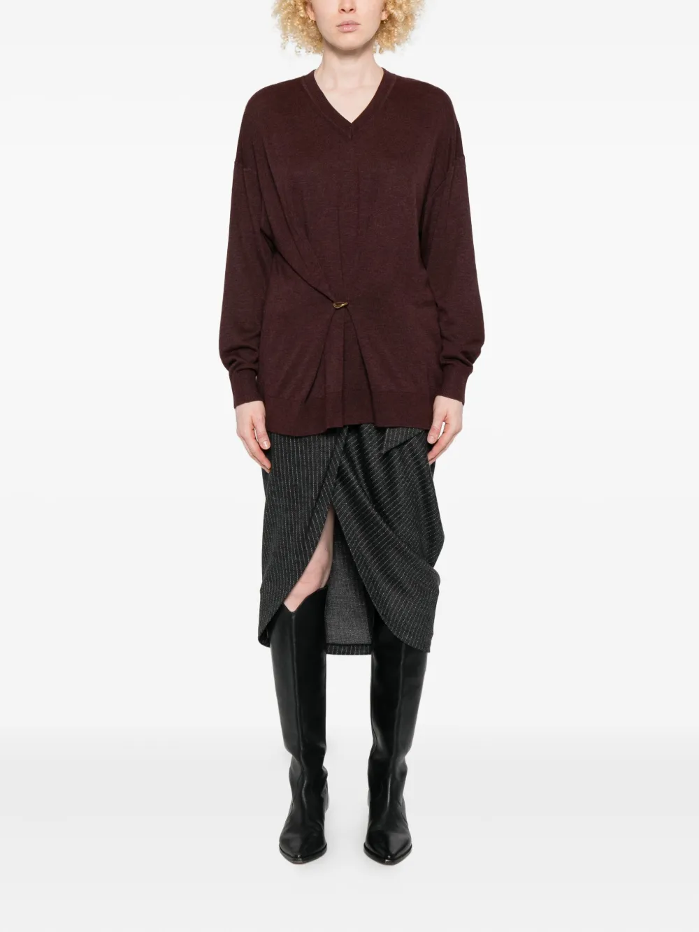 ISABEL MARANT Chiraz V-neck ring-detail sweater | Knitted Sweaters | Image 2