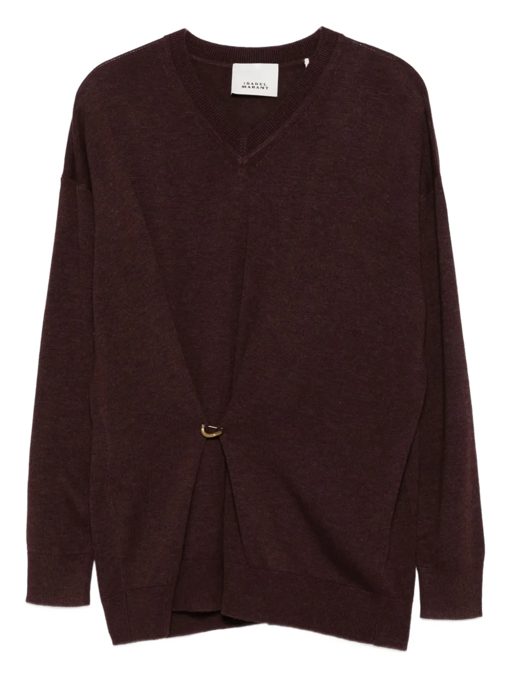 ISABEL MARANT Chiraz V-neck ring-detail sweater | Red | Image 1