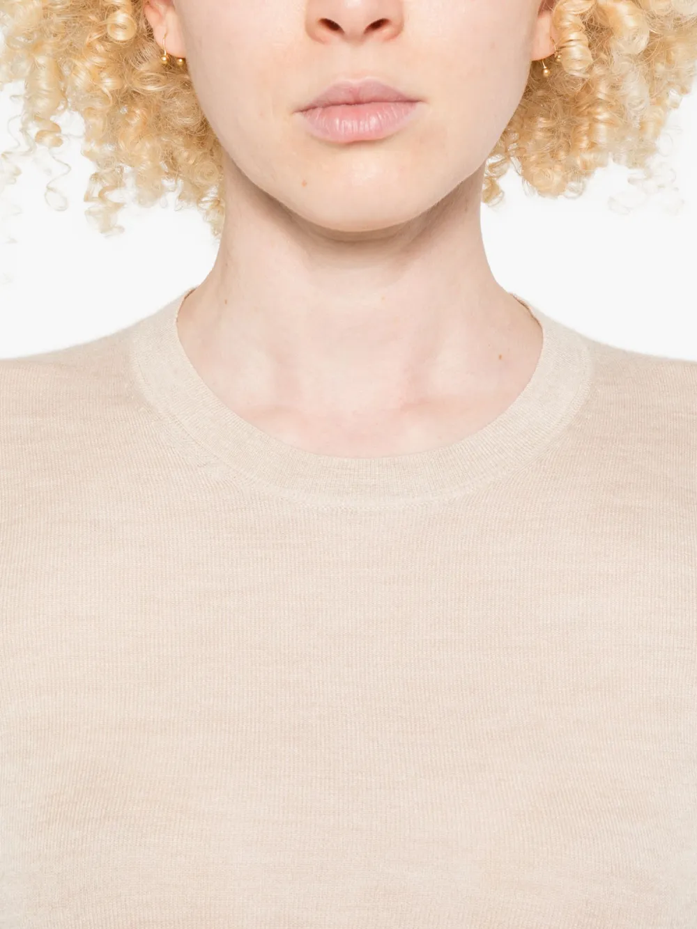 Isabel Marant Long-sleeve Round-neck Sweater In Neutral
