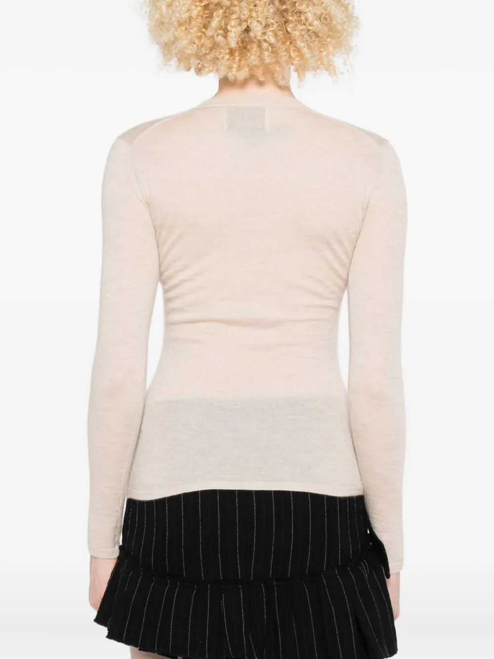 Isabel Marant Long-sleeve Round-neck Sweater In Neutral