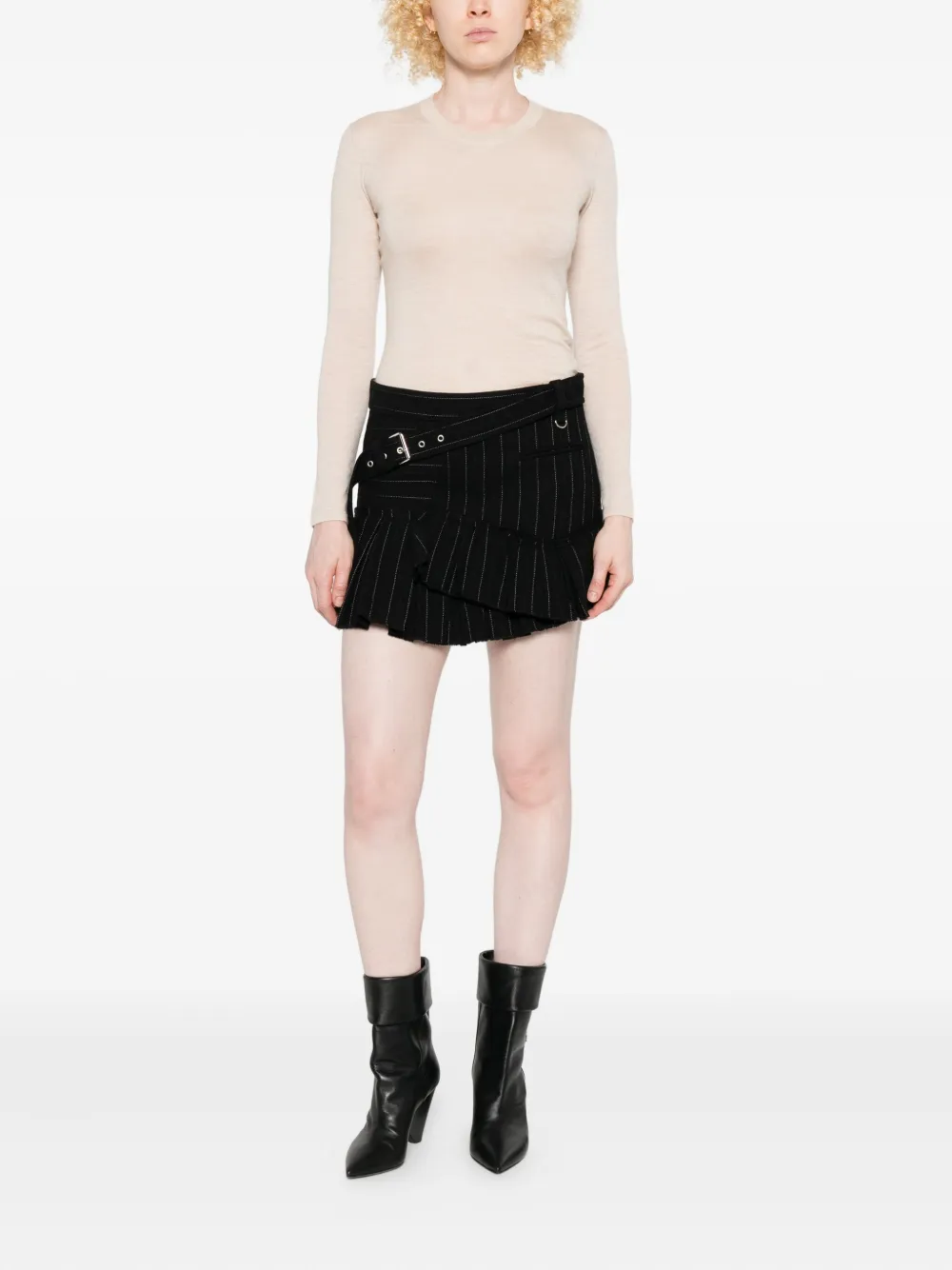 Isabel Marant Long-sleeve Round-neck Sweater In Neutral