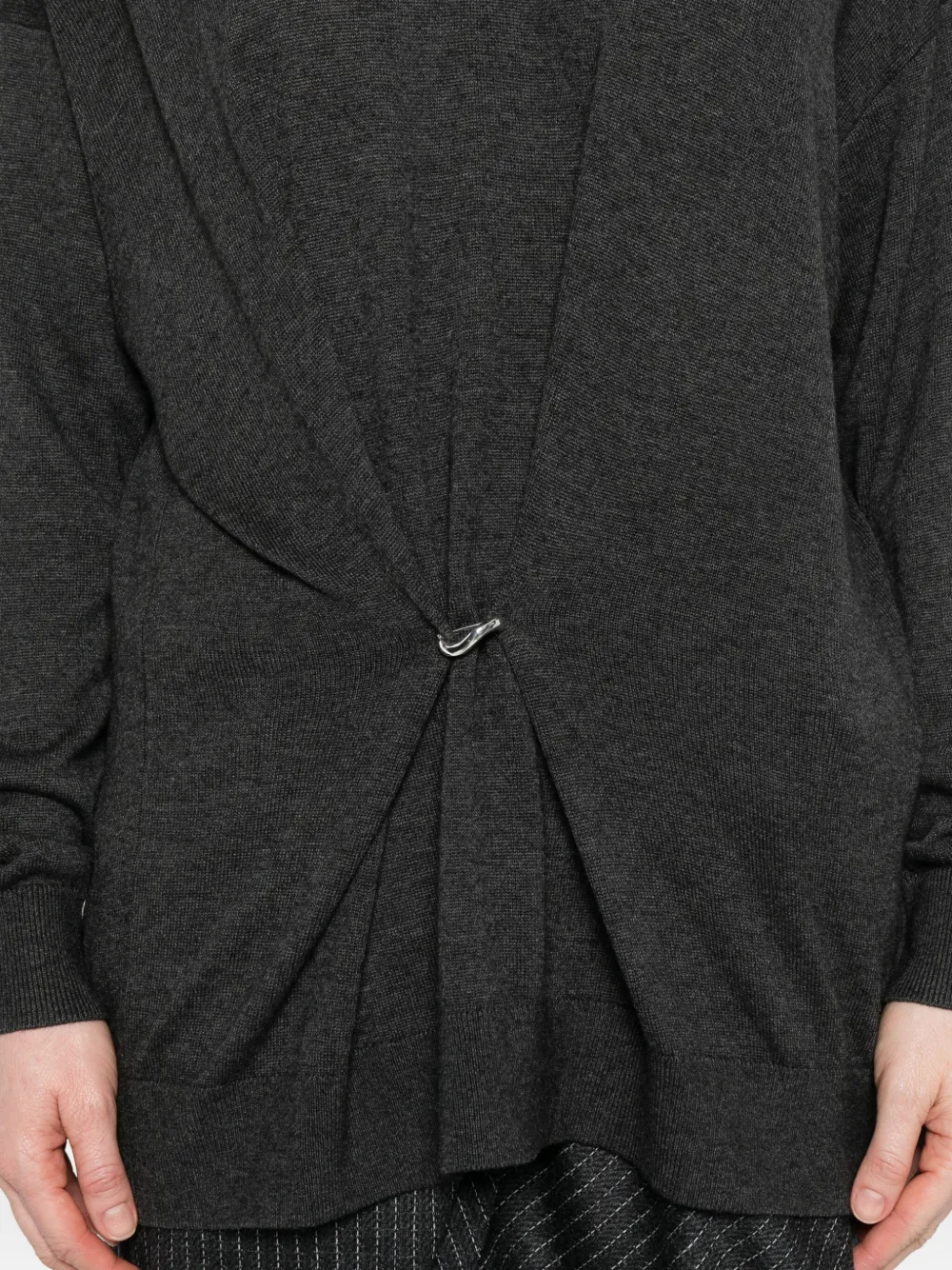 ISABEL MARANT Chiraz trui met V-hals en ringdetail Grijs