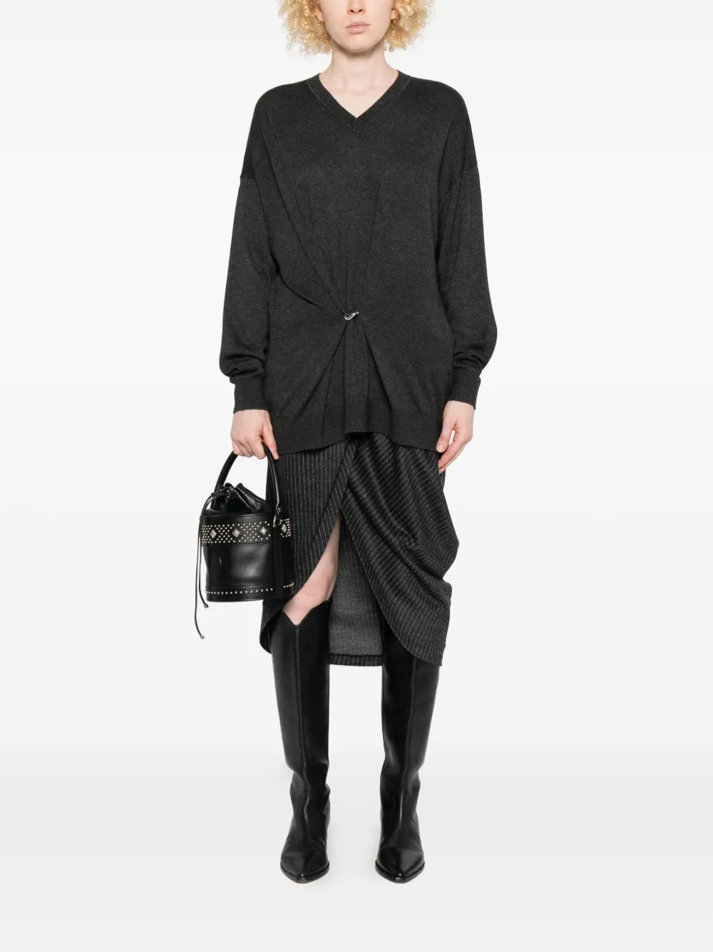 ISABEL MARANT Chiraz V-neck ring-detail sweater | Knitted Sweaters | Image 2