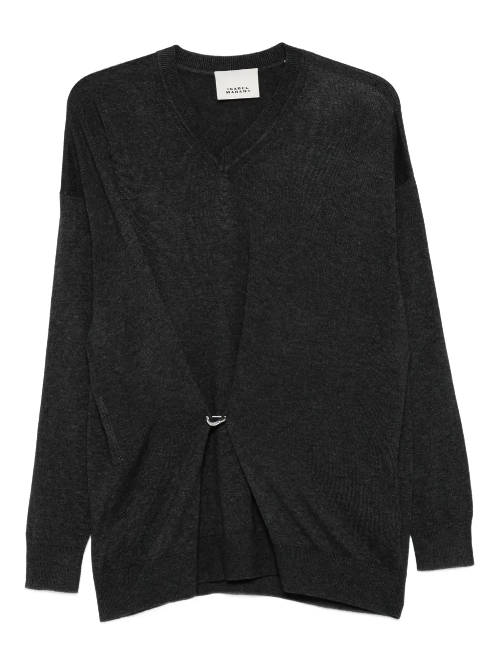 ISABEL MARANT Chiraz V-neck ring-detail sweater | Grey | Image 1