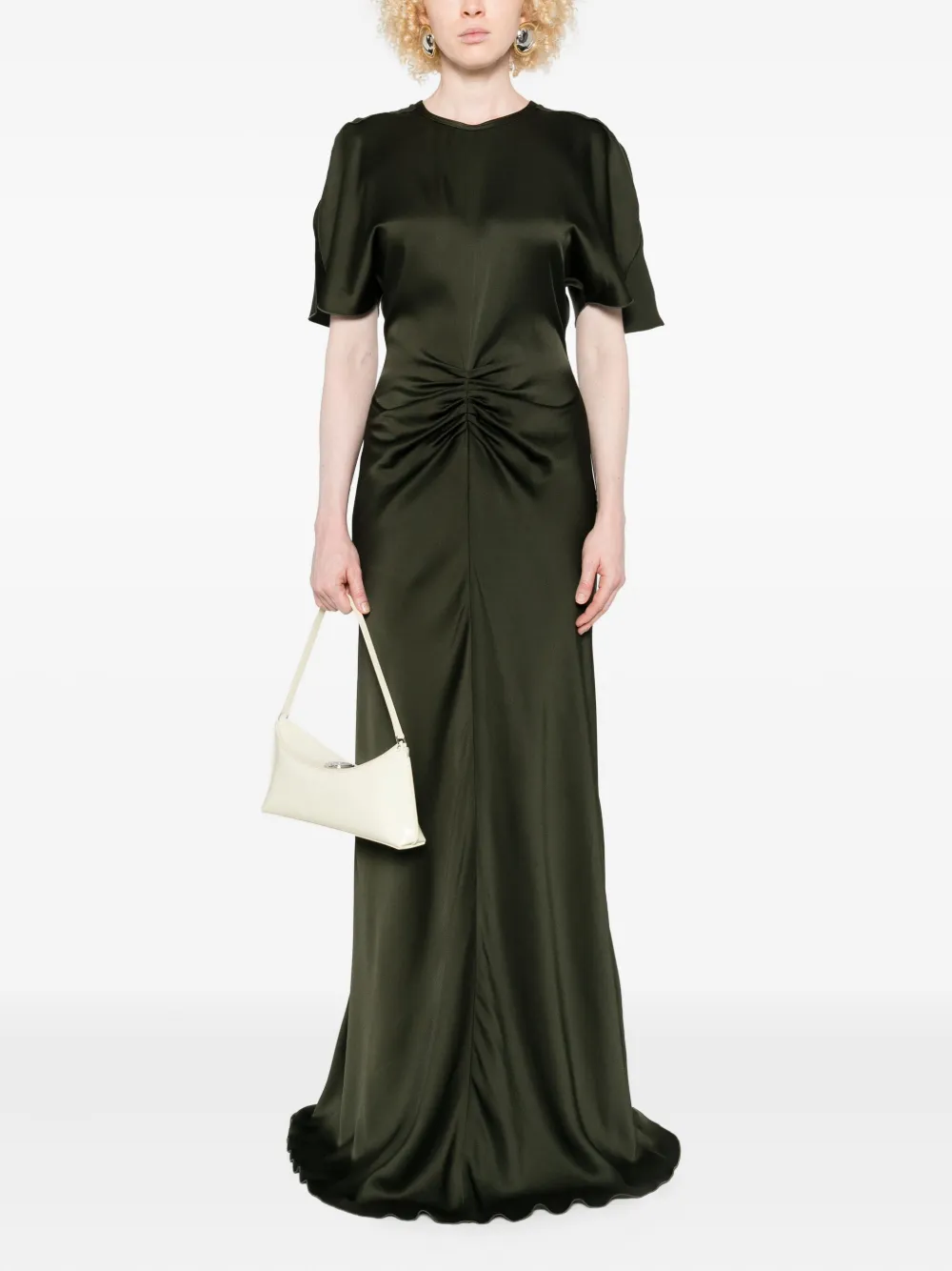 Victoria Beckham Bella draped short-sleeve dress | Evening Dresses | Image 2