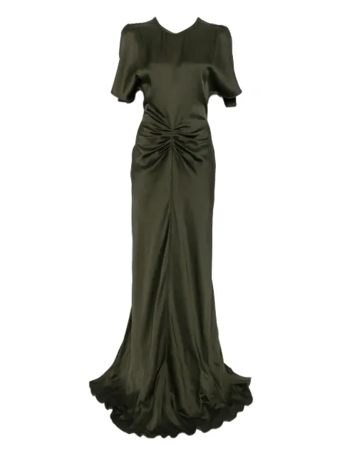 Victoria Beckham Vestido Bella drapeado com mangas curtas