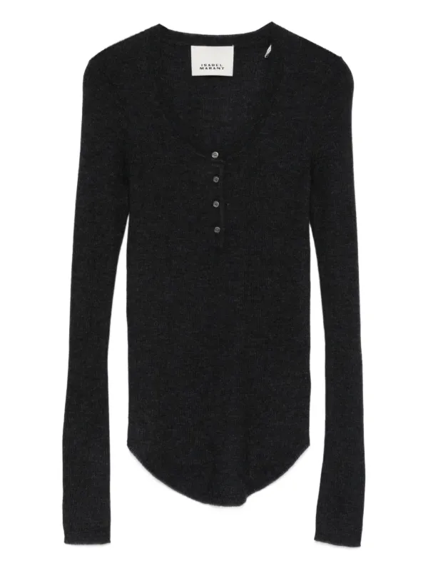 Isabel Marant Idite Button-front Top in Grey