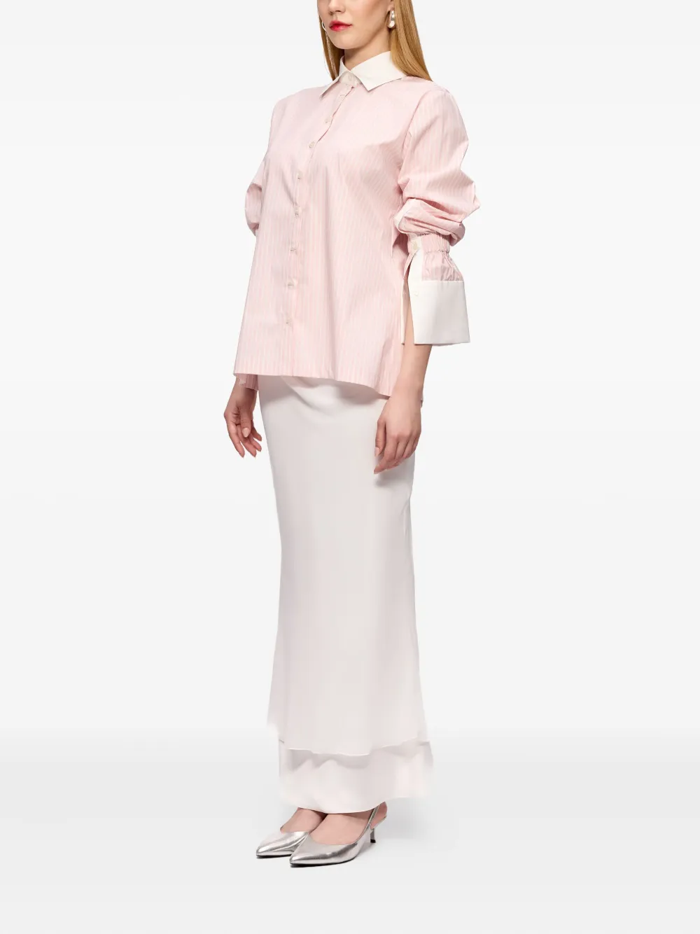 V:pm Atelier Ginny Striped Shirt In Pink