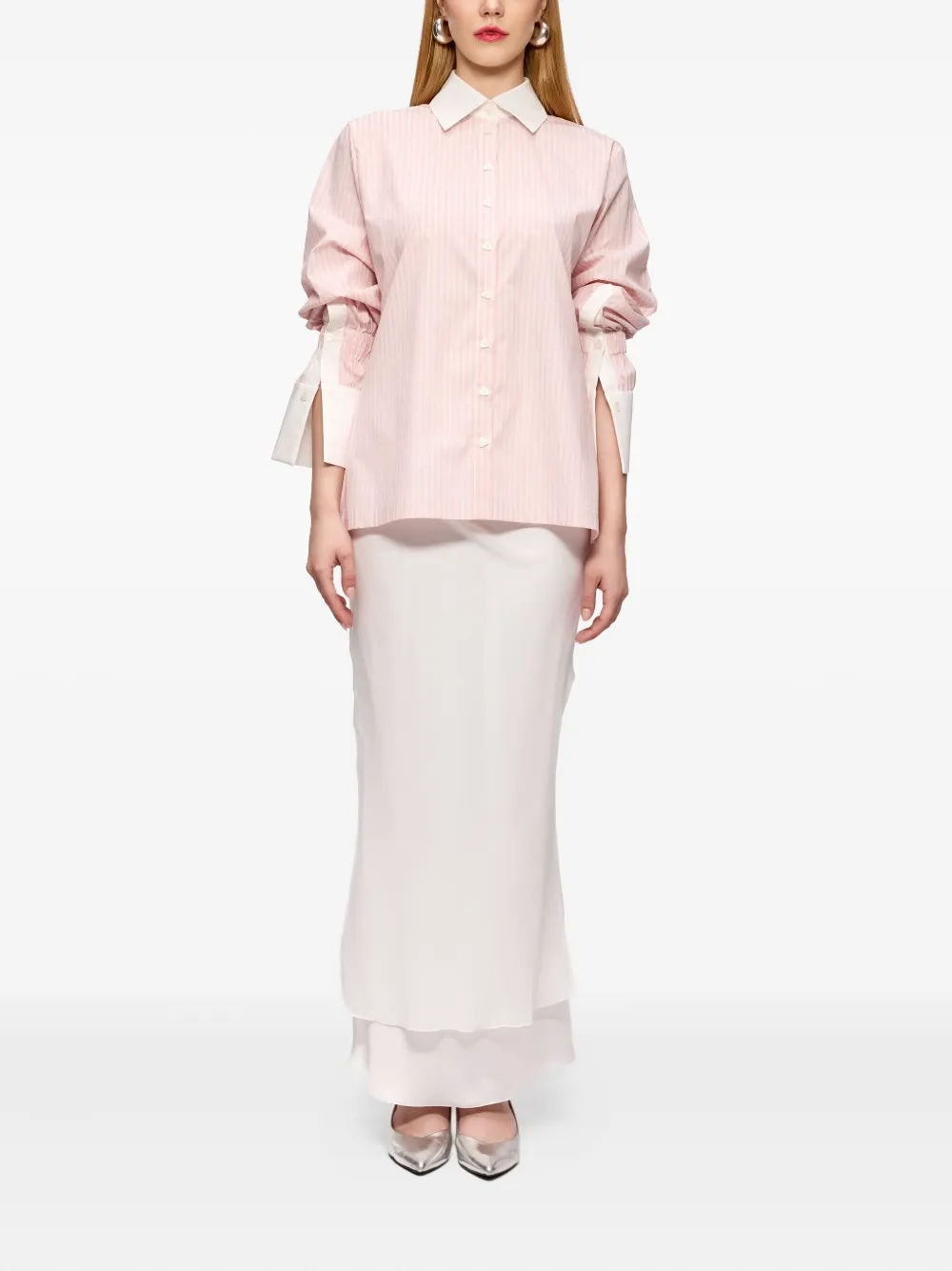 V:pm Atelier Ginny Striped Shirt In Pink
