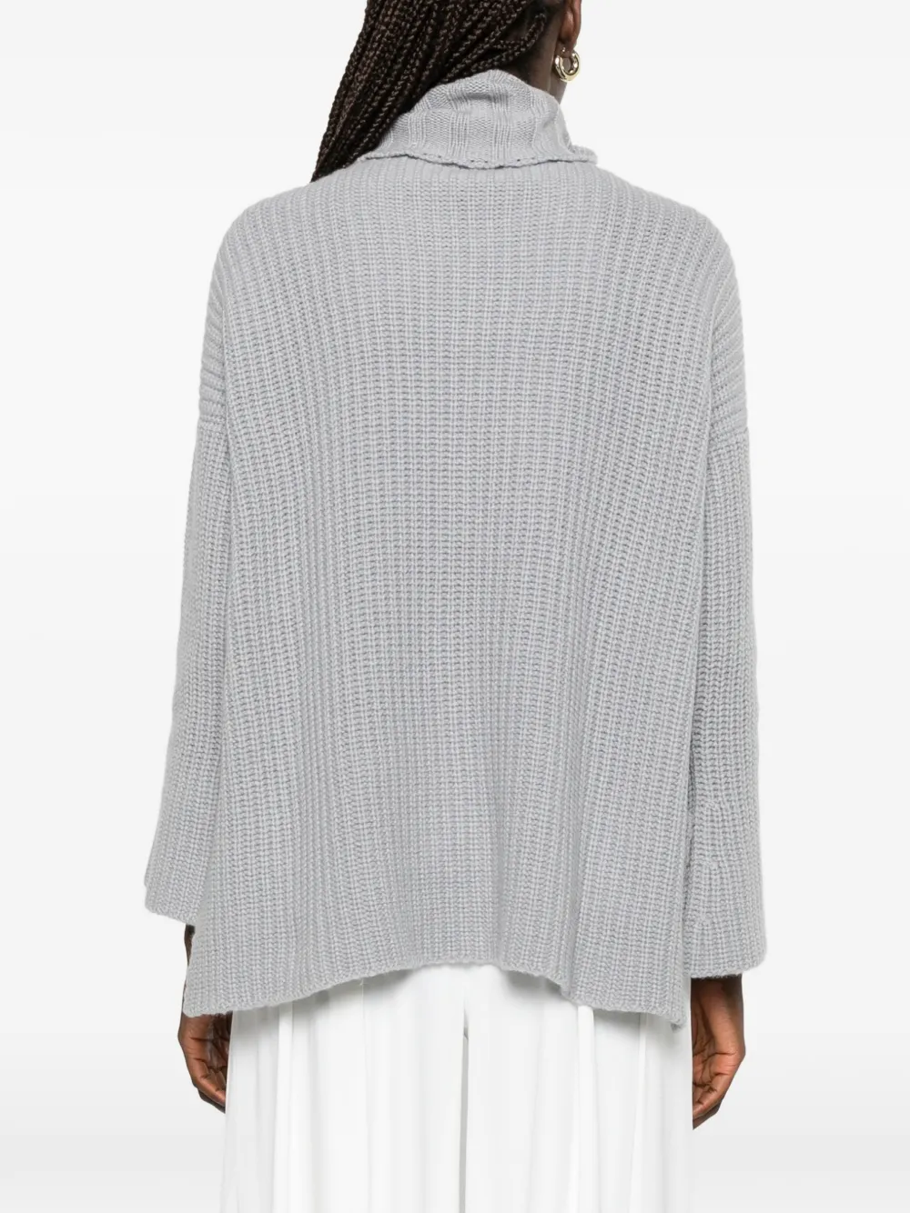 La Julie Cashmere Ribgebreide coltrui Grijs